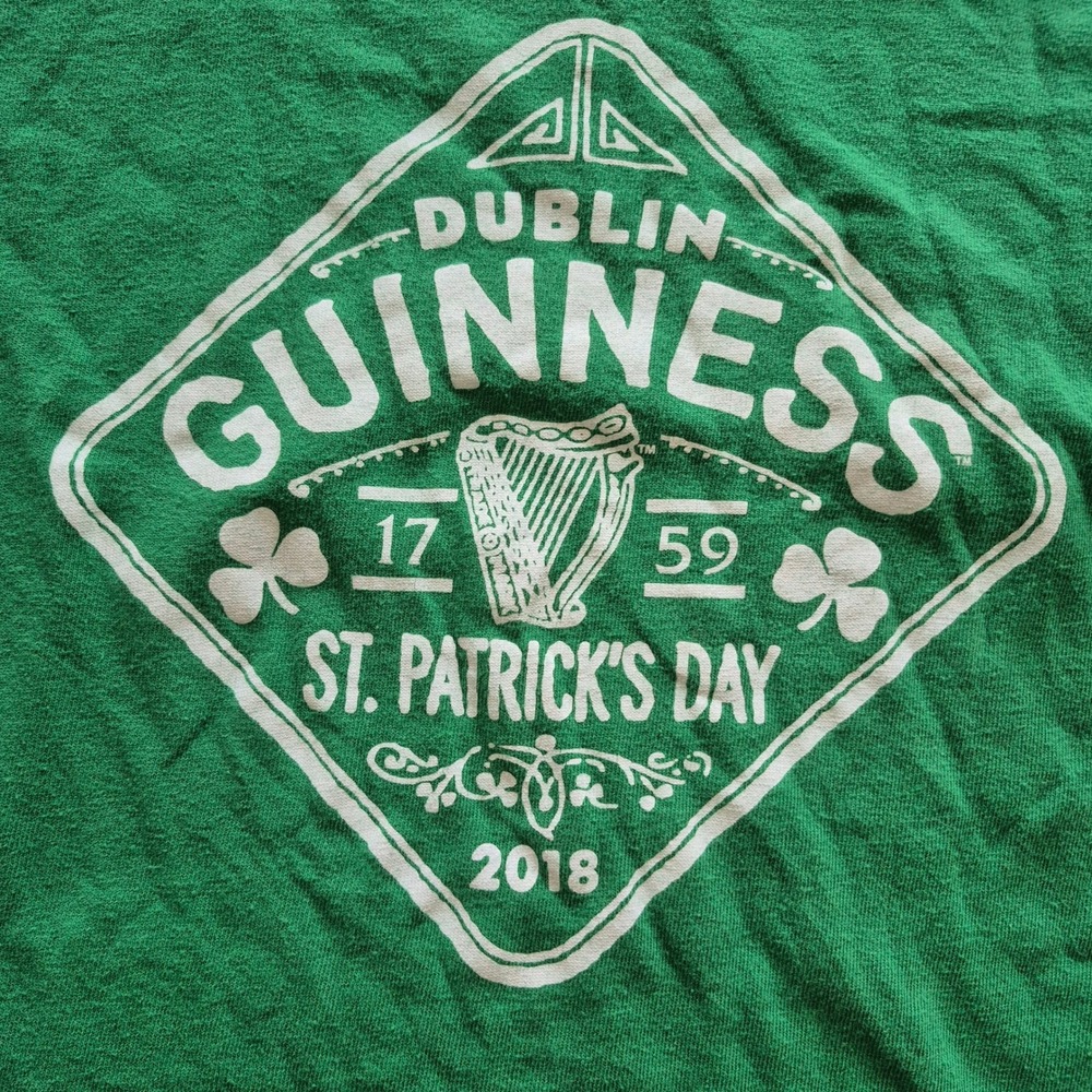 Guinness Dublin St Patricks Day 2018 Green Graphic T-Shirt Mens Large L